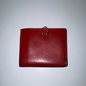 Gucci Red Leather Wallet with Gold Clasp